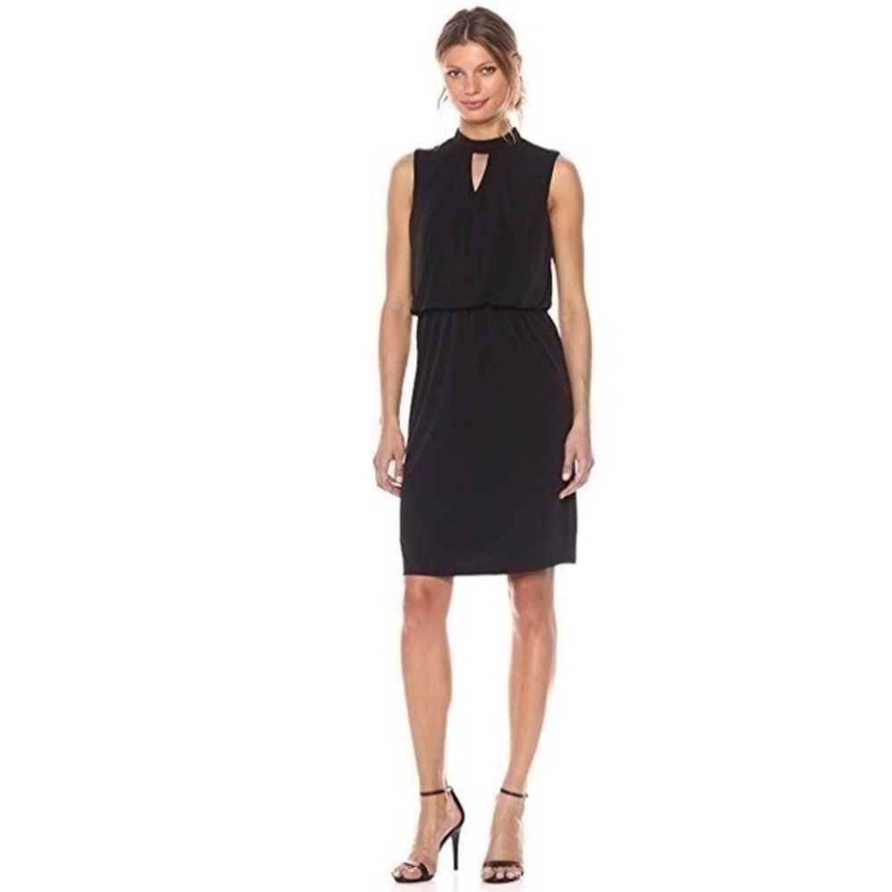 New Women's Nine West Solid Ity Key Hole Dress